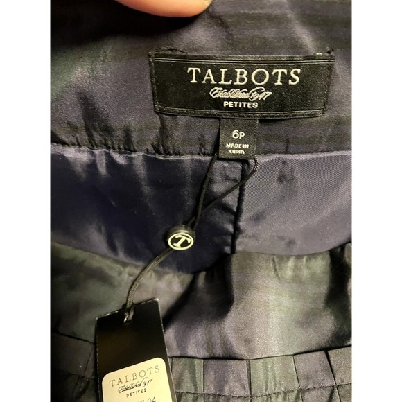 Talbots Classic Plaid Pleated Silk Skirt NWT 6P - Picture 4 of 5